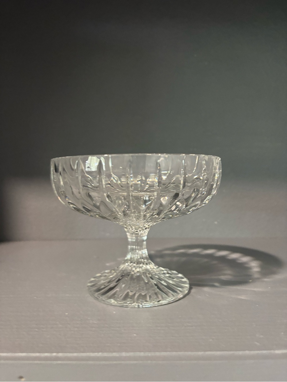 Clear Glass Dessert Compote - Elegant Crystal-Style Pedestal Bowl